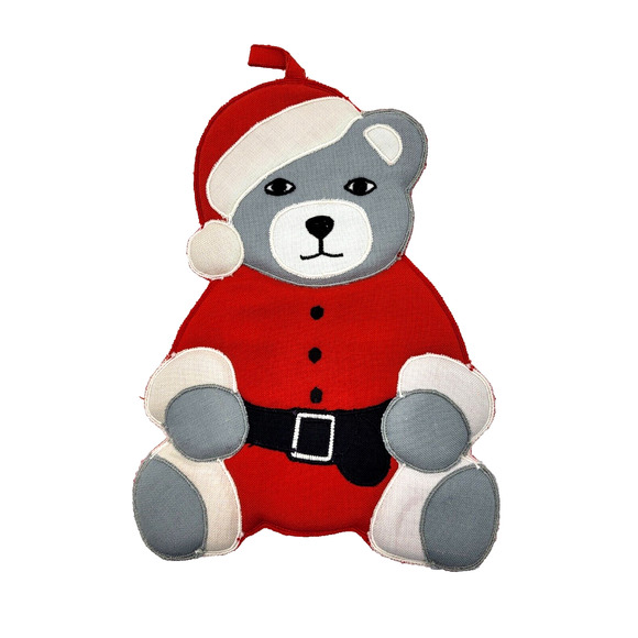 Santa Bear Hot Pad Stain Resistant Vintage 1984 NEVER USED 10x7" YK - Picture 1 of 6
